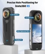 4 Pcs Insta 360 X5 Important Bundle, Insta 360 X5 Case, Lens Guard and Silicone Cowl, Appropriate with Insta 360 X5 Digital camera for Journey Journey and Vlogging - Image 4