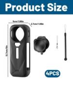 4 Pcs Insta 360 X5 Important Bundle, Insta 360 X5 Case, Lens Guard and Silicone Cowl, Appropriate with Insta 360 X5 Digital camera for Journey Journey and Vlogging - Image 8
