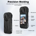 BKN Silicone Protecting Case Suitable with Insta 360 X5, Tender Shockproof Anti-Scratch Full-Physique Cowl with Lens Cap, Charging Port Accessible, Motion Digicam Equipment (Black) - Image 6