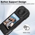 BKN Silicone Protecting Case Suitable with Insta 360 X5, Tender Shockproof Anti-Scratch Full-Physique Cowl with Lens Cap, Charging Port Accessible, Motion Digicam Equipment (Black) - Image 7