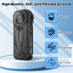 BKN Silicone Protecting Case Suitable with Insta 360 X5, Tender Shockproof Anti-Scratch Full-Physique Cowl with Lens Cap, Charging Port Accessible, Motion Digicam Equipment (Black) - Image 8