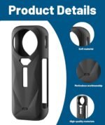 4 Pcs Insta 360 X5 Case, Lens Guard and Silicone Cowl, Appropriate with Insta 360 X5 Digital camera for Journey Journey and Vlogging - Image 3