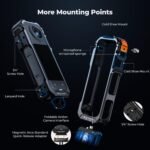 Ok&F Idea Digital camera Cage for Insta360 X5, Aluminum Alloy Protecting Case with Silicone Lens Cowl, Body with 2 Chilly Shoe Mounts for Microphone and Led Video Gentle, Constructed-in 1/4" Screw Gap - Image 3