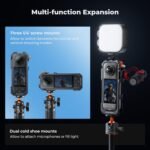 Ok&F Idea Digital camera Cage for Insta360 X5, Aluminum Alloy Protecting Case with Silicone Lens Cowl, Body with 2 Chilly Shoe Mounts for Microphone and Led Video Gentle, Constructed-in 1/4" Screw Gap - Image 4