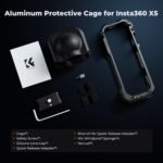 Ok&F Idea Digital camera Cage for Insta360 X5, Aluminum Alloy Protecting Case with Silicone Lens Cowl, Body with 2 Chilly Shoe Mounts for Microphone and Led Video Gentle, Constructed-in 1/4" Screw Gap - Image 9