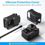 ZORBES® for Insta360 Ace Professional 2 Silicone Protecting Case, for Insta360 Ace Professional 2 case Cowl with Silicone Lens Cap with Anti-Misplaced Lanyard and Wrist Strap, for Insta360 Ace Professional 2 Equipment - Image 3