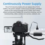 KingMa LP-E10 Dummy Battery DC Coupler Equipment Digicam Energy Provide Adapter Appropriate with Canon EOS 1100D/1200D/1300D/1500D/2000D Kiss X50 Insurgent T3 (LP-E10 with AC Adapter) - Image 5