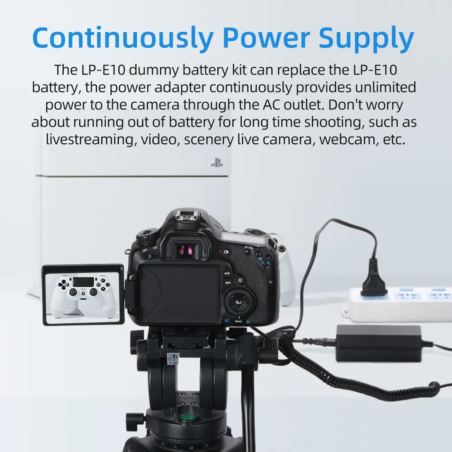 KingMa LP-E10 Dummy Battery DC Coupler Equipment Digicam Energy Provide Adapter Appropriate with Canon EOS 1100D/1200D/1300D/1500D/2000D Kiss X50 Insurgent T3 (LP-E10 with AC Adapter) - Image 5