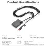 KingMa LP-E17 USB Kind-C Coupler (Just for QC PD Powerbank) Dummy Battery Stay Video Lengthy hr Taking pictures Appropriate with EOS Insurgent T7i,T6i,T6s,SL3,SL2,77D,800D,760D,750D,200D,M6,M5,M3 - Image 3