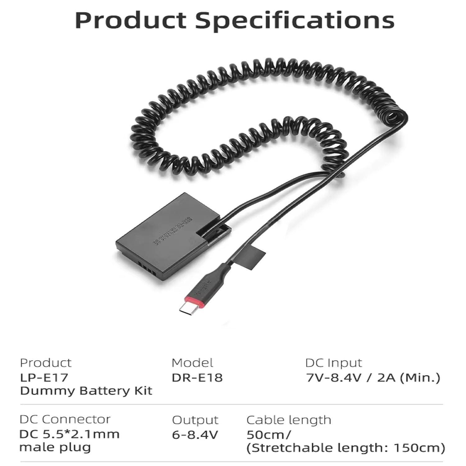 KingMa LP-E17 USB Kind-C Coupler (Just for QC PD Powerbank) Dummy Battery Stay Video Lengthy hr Taking pictures Appropriate with EOS Insurgent T7i,T6i,T6s,SL3,SL2,77D,800D,760D,750D,200D,M6,M5,M3 - Image 3