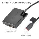 KingMa LP-E17 USB Kind-C Coupler (Just for QC PD Powerbank) Dummy Battery Stay Video Lengthy hr Taking pictures Appropriate with EOS Insurgent T7i,T6i,T6s,SL3,SL2,77D,800D,760D,750D,200D,M6,M5,M3 - Image 5