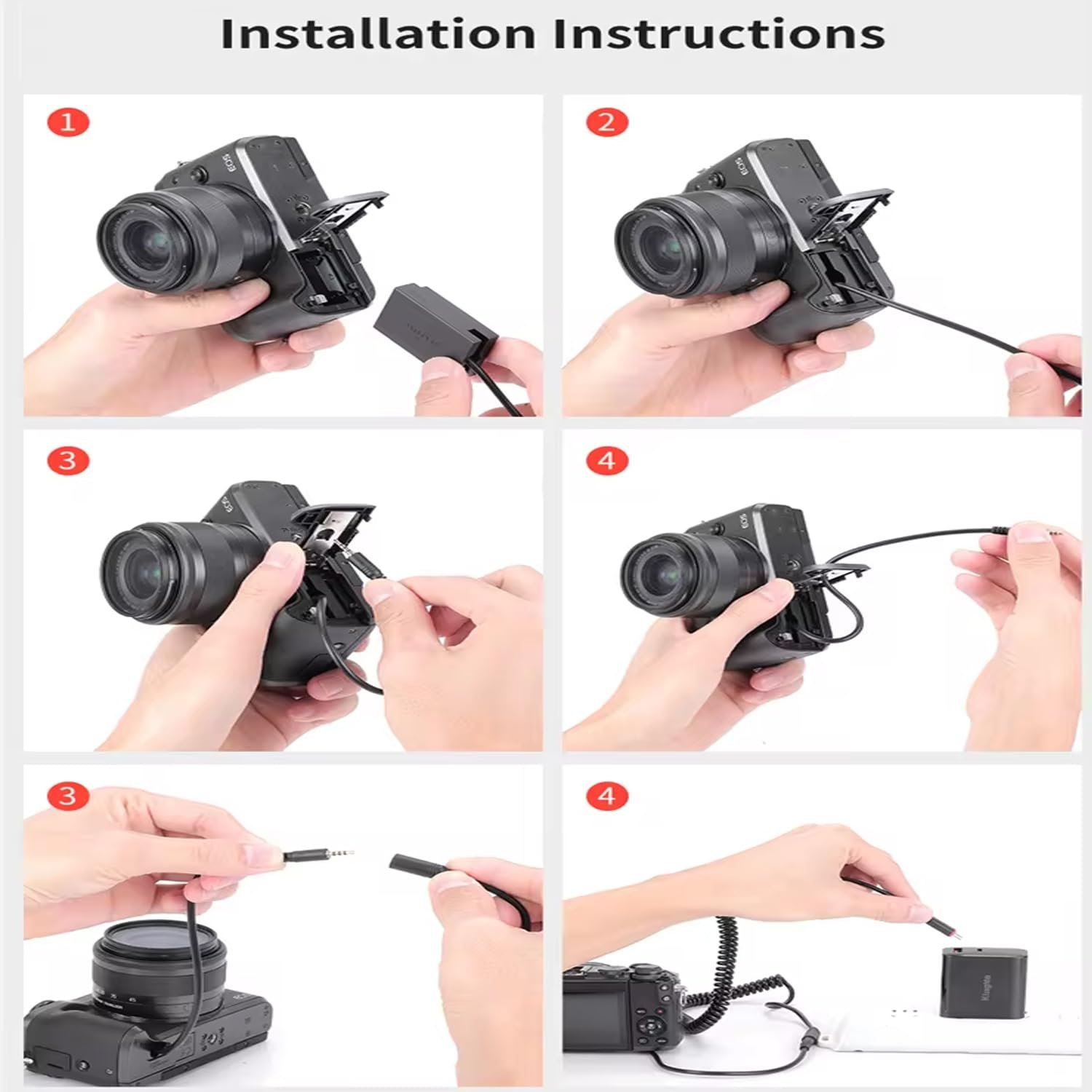 KingMa LP-E17 USB Kind-C Coupler (Just for QC PD Powerbank) Dummy Battery Stay Video Lengthy hr Taking pictures Appropriate with EOS Insurgent T7i,T6i,T6s,SL3,SL2,77D,800D,760D,750D,200D,M6,M5,M3 - Image 6