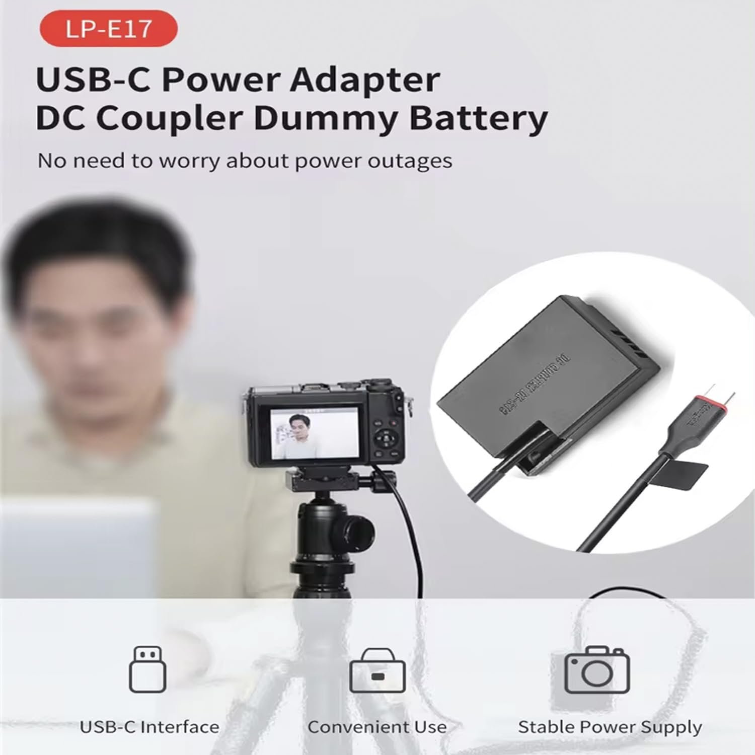 KingMa LP-E17 USB Kind-C Coupler (Just for QC PD Powerbank) Dummy Battery Stay Video Lengthy hr Taking pictures Appropriate with EOS Insurgent T7i,T6i,T6s,SL3,SL2,77D,800D,760D,750D,200D,M6,M5,M3 - Image 9