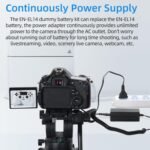 DC Coupler EN EL-14 Dummy Battery Suitable for Nikon D3100 D3200 D3300 D3400 D3500 D5100 (ENEL-14 AC) - Image 3
