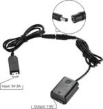 digiclicks NP- FW-50 Dummy Battery +DC Energy Financial institution (5V 2A) USB Adapter Cable Digital camera Battery Charger (Black) - Image 3