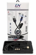 ar XN 3-in-1 Magnetic Charging Cable - Fast Charging & Data Transfer - Micro USB, Type-C, Lightning Compatible - Image 2