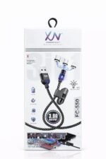 ar XN 3-in-1 Magnetic Charging Cable – Fast Charging & Data Transfer – Micro USB, Type-C, Lightning Compatible