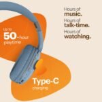 Purchase Noise Two Wi-fi On Ear Headphones with 50 Hours Playtime, Low Latency(as much as 45ms), 4 Play Modes, Twin Pairing, BT v5.3 (Serene Blue) - Greatest Worth India | AskMeFlash - Image 3