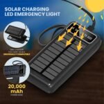 Purchase GIGALUMI 20000mAh Photo voltaic Energy Financial institution Constructed-in COB Flashlight Transportable Charging System with LED Indicators 2 USB Output Ports & USB-A to Micro-USB Cable for Smartphones Tablets (Pack of 1, Black) - Finest Worth India | AskMeFlash - Image 4