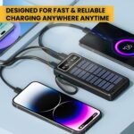 Purchase GIGALUMI 20000mAh Photo voltaic Energy Financial institution Constructed-in COB Flashlight Transportable Charging System with LED Indicators 2 USB Output Ports & USB-A to Micro-USB Cable for Smartphones Tablets (Pack of 1, Black) - Finest Worth India | AskMeFlash - Image 5