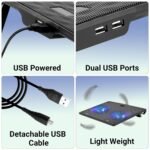 Purchase Zebronics, ZEB-NC3300 USB Powered Laptop computer Cooling Pad with Twin Fan, Twin USB Port and Blue LED Lights - Greatest Worth India | AskMeFlash - Image 7