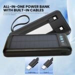 Purchase GIGALUMI 20000mAh Photo voltaic Energy Financial institution Constructed-in COB Flashlight Transportable Charging System with LED Indicators 2 USB Output Ports & USB-A to Micro-USB Cable for Smartphones Tablets (Pack of 1, Black) - Finest Worth India | AskMeFlash - Image 3