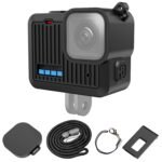 Silicone Protecting Case for GoPro Hero 4K 2024 - Facet Interface Cowl with Wrist Strap & Lens Cap, Shockproof Anti-Scratch Full Physique Pores and skin for Diving, Outside Adventures (Black) - Image 2