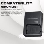 MH-24 Digital camera Battery Charger for Nikon: EN-EL14 EN-EL14A Wall Fast Charger D5100 D5200 D5300 D5500 D5600 D3100 D3200 D3300 D3400 D3500 P7000 P7100 P7700 P7800 with Twine - Image 3