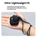 Silicone Case & Lens Cap Set with Lanyard for Insta360 GO Extremely, Anti-Scratch Digicam Physique Protector Cowl with Mud-Proof Cap and Wrist Strap (Black) - Image 7