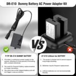 ACK-E10 AC Energy Provide Adapter DR-E10 Dummy Battery Package Change LP-E10 Battery for Canon EOS Insurgent T3 T5 T6 T7 1100D 1200D 1300D 1500D 2000D Cameras(Black) - Image 7