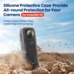 Motion Professional Silicone Protecting Case Cowl with Lens Cap Suitable with Insta360 X5 Motion Digicam | Shockproof, Scratch Resistant (Black) - Image 9