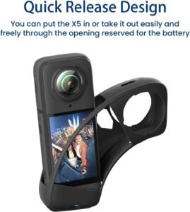 Motion Professional Silicone Protecting Case Cowl with Lens Cap Suitable with Insta360 X5 Motion Digicam | Shockproof, Scratch Resistant (Black) - Image 10