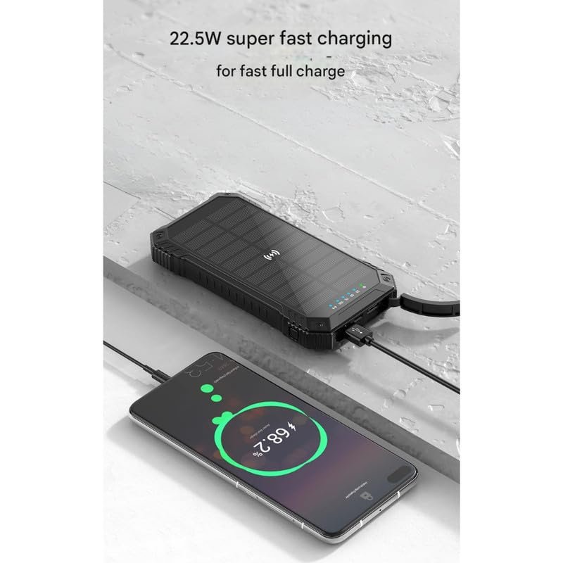 Purchase Photo voltaic Energy Financial institution 20000mAh with Tenting Gentle Outside Transportable Cell Charging Backup - Greatest Value India | AskMeFlash - Image 2