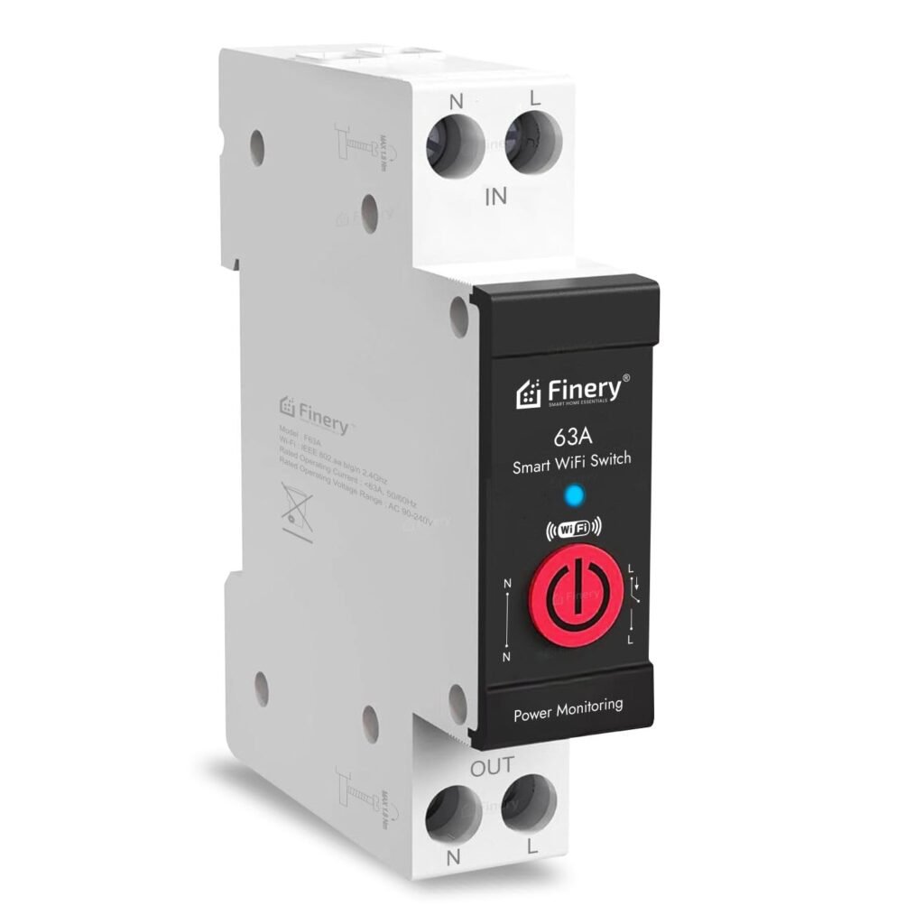 Purchase Finery® 63A WiFi Good Change with Energy Monitoring for EV Charger, AC, Geyser, Water Pump, Room Heater Heavy Obligation – Timer, Scheduler, Works Offline, family electrical energy utilization monitoring – Finest Value India | AskMeFlash