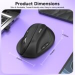 Purchase Sounce ErgoFlow Vertical Wi-fi Mouse – Bluetooth & 2.4GHz Twin Mode, 800/1600/2400/3200/4000 DPI Adjustable, 6 Buttons, Rechargeable Battery, Silent Click on, Ergonomic Design (Black) - Finest Value India | AskMeFlash - Image 4