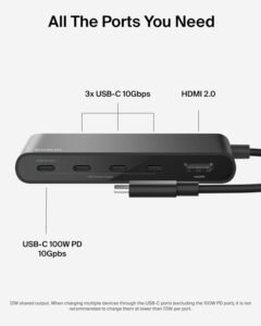 Purchase Belkin USB Hub for Laptop computer 5-in-1, USB C Hub – Multi USB Port Adapter with 4K HDMI @ 60Hz, 100W USB-C PD, 10Gbps Excessive Velocity Knowledge Switch | Kind C Hub Docking Station for MacBook, iPad Professional, Chromebook - Finest Worth India | AskMeFlash - Image 3