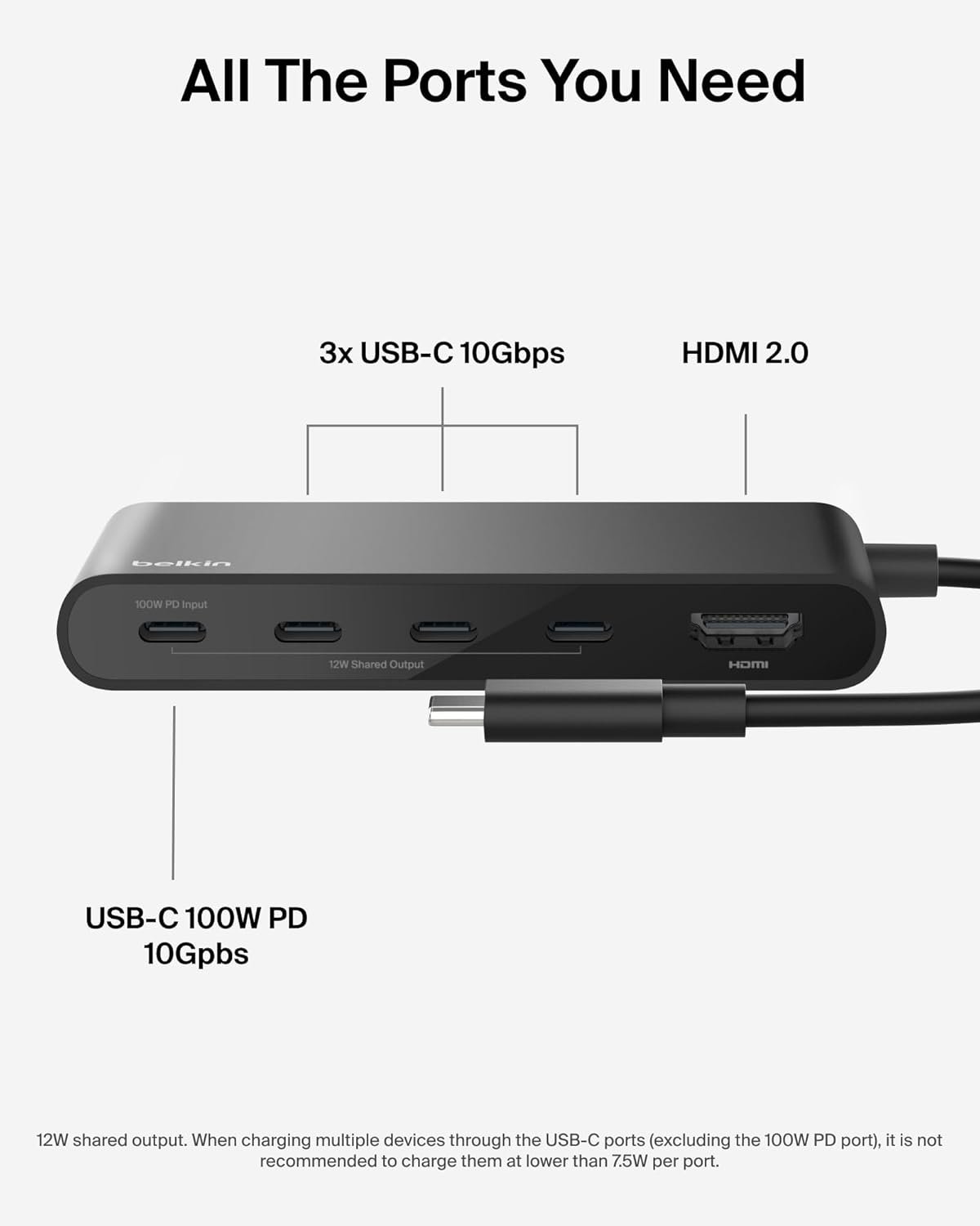 Purchase Belkin USB Hub for Laptop computer 5-in-1, USB C Hub – Multi USB Port Adapter with 4K HDMI @ 60Hz, 100W USB-C PD, 10Gbps Excessive Velocity Knowledge Switch | Kind C Hub Docking Station for MacBook, iPad Professional, Chromebook - Finest Worth India | AskMeFlash - Image 3