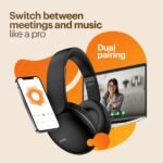 Purchase Noise Two Wi-fi On Ear Headphones with 50 Hours Playtime, Low Latency(as much as 45ms), 4 Play Modes, Twin Pairing, BT v5.3 (Daring Black) - Finest Value India | AskMeFlash - Image 7