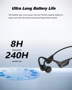 Purchase Bone Conduction Headphones,Open Ear Sport Headphones with Mic, Premium Loud Sound 8Hrs Playtime Bluetooth 5.3 Headphones, IP56 Waterproof Sports activities Headset for Working, Biking,Health - Greatest Value India | AskMeFlash - Image 5