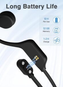 Purchase Bone Conduction Headphones, Wi-fi Open-Ear Bluetooth 5.3 with Mic - MP3 Play Constructed-in 32GB Reminiscence, IPX8 Waterproof Sports activities Headphones for Exercise Swimming Working - Finest Worth India | AskMeFlash - Image 5