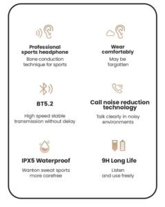 Purchase Open Ear Rondo Wi-fi Bone Conduction Headphones with Bluetooth 5.2, 9H Playtime, IPX5 Waterproof, Noise Discount Mic, Sports activities Operating Headset for Gymnasium, Biking & Outside Calls USB-C Fast Cost - Greatest Value India | AskMeFlash - Image 3