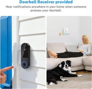 Purchase WiFi Doorbell Digicam Wi-fi with Indoor Chime IP65 Waterproof Video Doorbell Digicam Sensible Doorbell with Movement Detector 1080 HD Video Night time Imaginative and prescient Cloud Storage 2-Means Speak Battery Powered - Greatest Worth India | AskMeFlash - Image 2