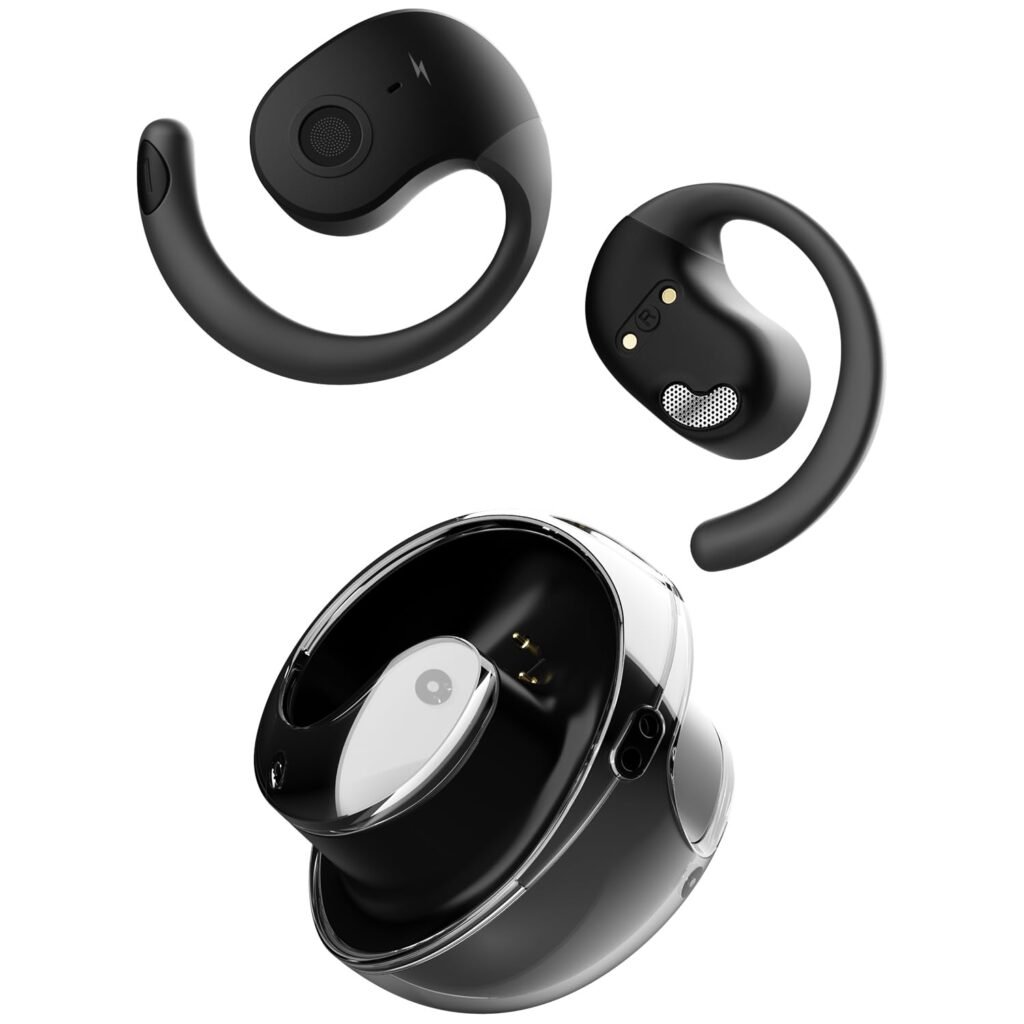 Purchase Fireplace-Boltt Newly Launched Aero Glide Open Ear Wi-fi TWS Earbuds, Customized EQ, Bluetooth 5.4 Earphones, 50H Playtime, Quick Charging Case, 50ms Low-Latency Gaming & Contact Controls Midnight Black – Finest Value India | AskMeFlash