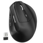 Purchase Sounce ErgoFlow Vertical Wi-fi Mouse – Bluetooth & 2.4GHz Twin Mode, 800/1600/2400/3200/4000 DPI Adjustable, 6 Buttons, Rechargeable Battery, Silent Click on, Ergonomic Design (Black) – Finest Value India | AskMeFlash