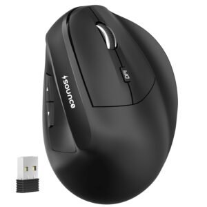 Purchase Sounce ErgoFlow Vertical Wi-fi Mouse – Bluetooth & 2.4GHz Twin Mode, 800/1600/2400/3200/4000 DPI Adjustable, 6 Buttons, Rechargeable Battery, Silent Click on, Ergonomic Design (Black) – Finest Value India | AskMeFlash
