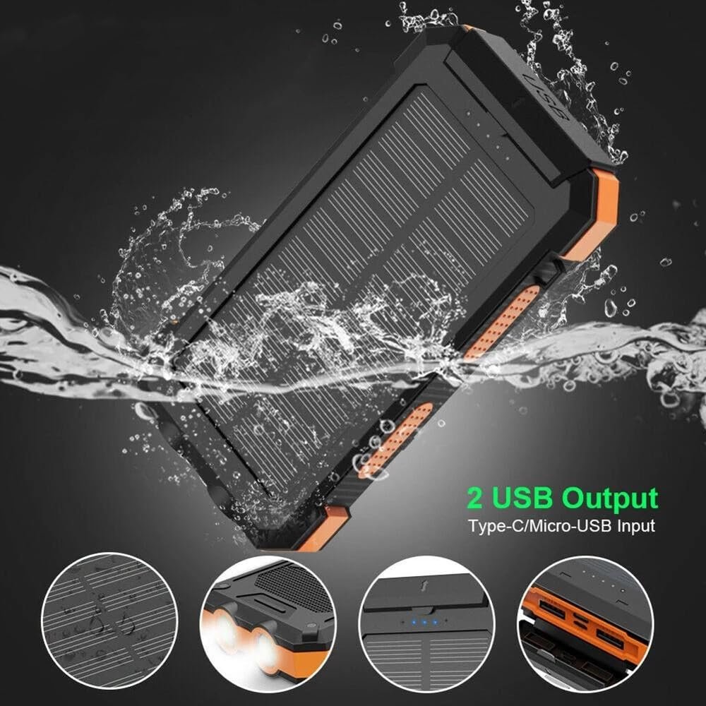 Purchase Waterproof Photo voltaic Energy Financial institution 20000mAh with Compass and Twin USB Ports Extremely Skinny Design - Finest Worth India | AskMeFlash - Image 2