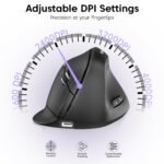 Purchase Sounce ErgoFlow Vertical Wi-fi Mouse – Bluetooth & 2.4GHz Twin Mode, 800/1600/2400/3200/4000 DPI Adjustable, 6 Buttons, Rechargeable Battery, Silent Click on, Ergonomic Design (Black) - Finest Value India | AskMeFlash - Image 3