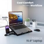 Purchase Lapcare Chillmate Highly effective Laptop computer Cooler Pad with Twin 125mm Followers, Silent Operation Noiseless Fan, Twin USB Ports, 5 Step Retractable Stand and Detachable Cell Holder - Greatest Worth India | AskMeFlash - Image 3