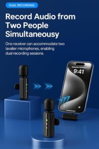 Purchase GADGETSWEAR Twin Wi-fi Lavalier Microphone 3-in-1 Plug-and-Play Lavalier with USB-C & iOS Receiver, Omnidirectional Noise-Cancelling Condenser Mic for Vlogging, Streaming, Podcast, Interviews - Greatest Value India | AskMeFlash - Image 8