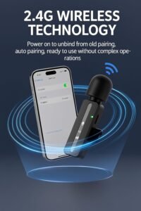 Purchase GADGETSWEAR Twin Wi-fi Lavalier Microphone 3-in-1 Plug-and-Play Lavalier with USB-C & iOS Receiver, Omnidirectional Noise-Cancelling Condenser Mic for Vlogging, Streaming, Podcast, Interviews - Greatest Value India | AskMeFlash - Image 2